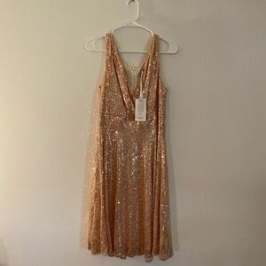 Grace Karin | Dresses | New With Tags Rose Gold Large Sequined Dress |  Poshmark